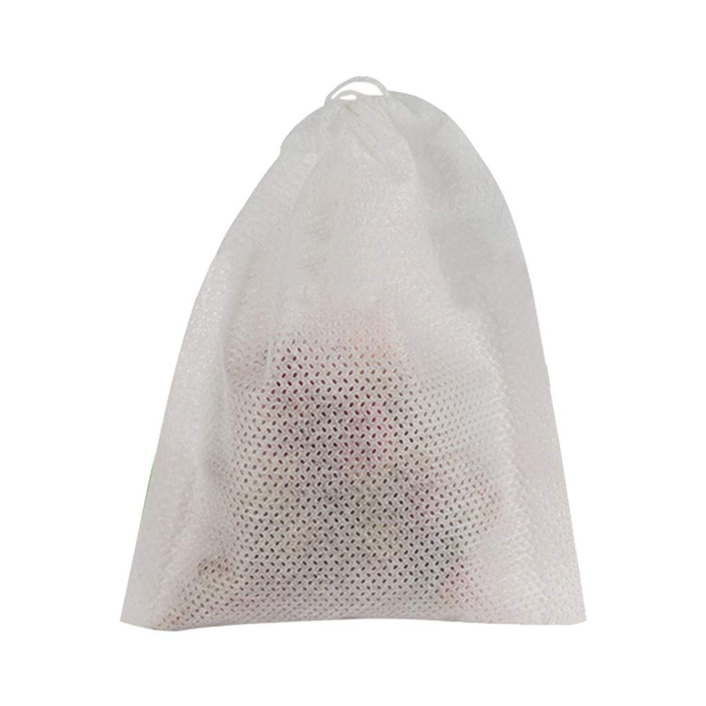 200-Pack White Drawstring Storage Organizer Bags with Lid - Reusable Woven Tea Filter Bags for Housekeeping, Organizing & Disposable Use - Perfect for Tea, Spices, Jewelry & Small Item Storage
