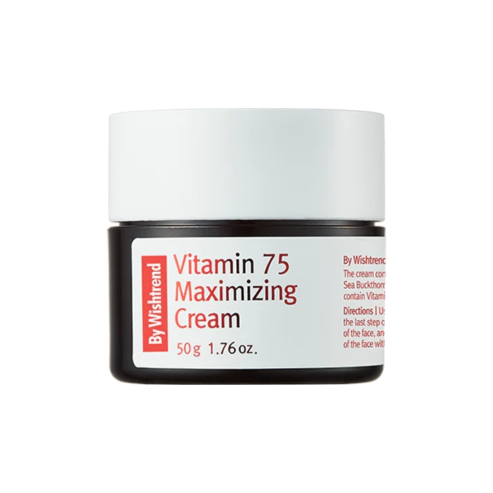 By Wishtrend Vitamin 75 Maximizing Cream 50ml - Brightening & Hydrating Face Moisturizer for Glowing Skin | Day & Night Cream for Dry, Dull Skin - Perfect for Daily Skincare Routine & Anti-Aging Care
