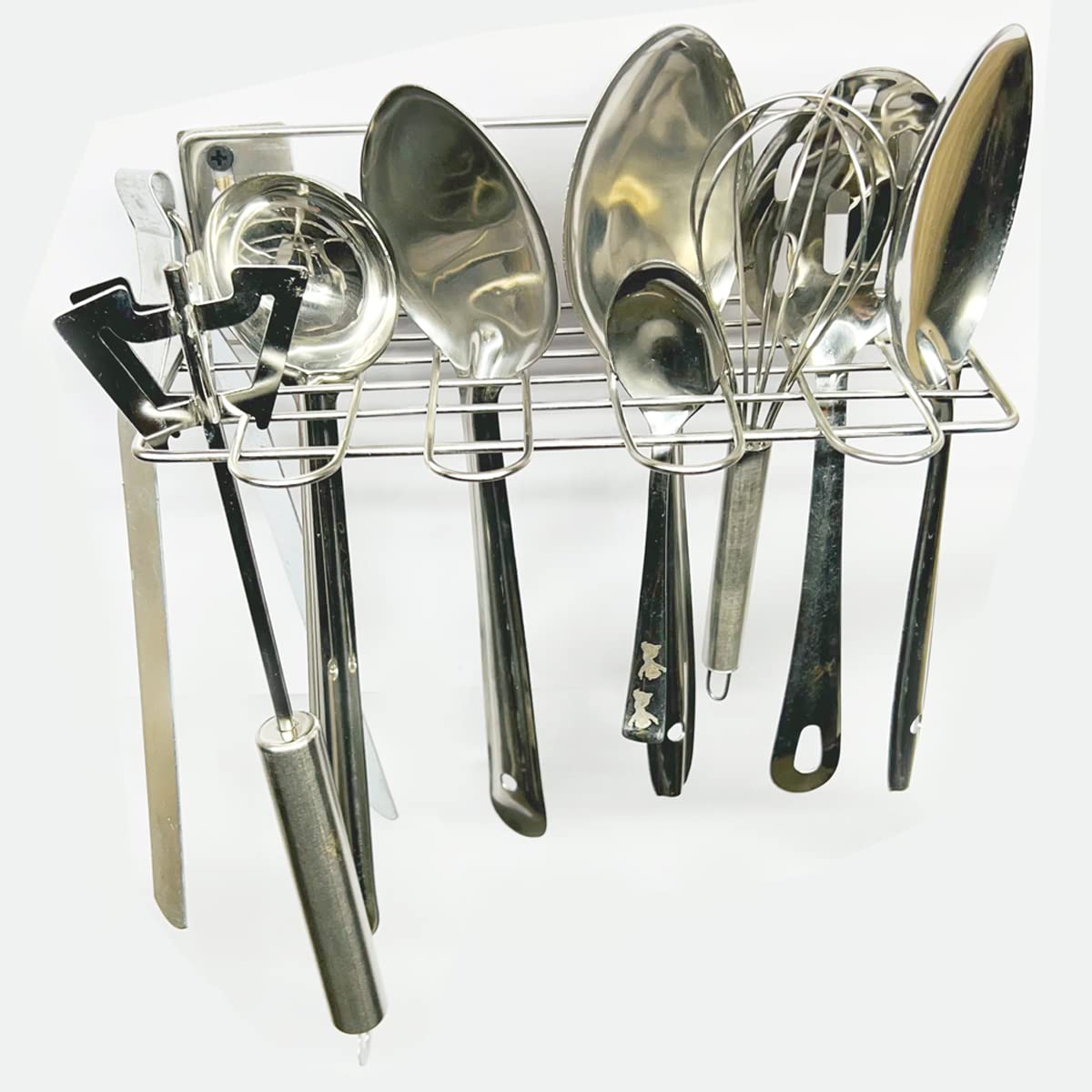 Premium Stainless Steel Kitchen Organizer Set - 3-Pack Wall Mounted Cup Holder, Chakla Belan Stand & Ladle Hanger | Space Saving Storage for Mugs, Rolling Pins & Cooking Utensils | Ideal for Small Kitchens, RVs & Dorm Rooms