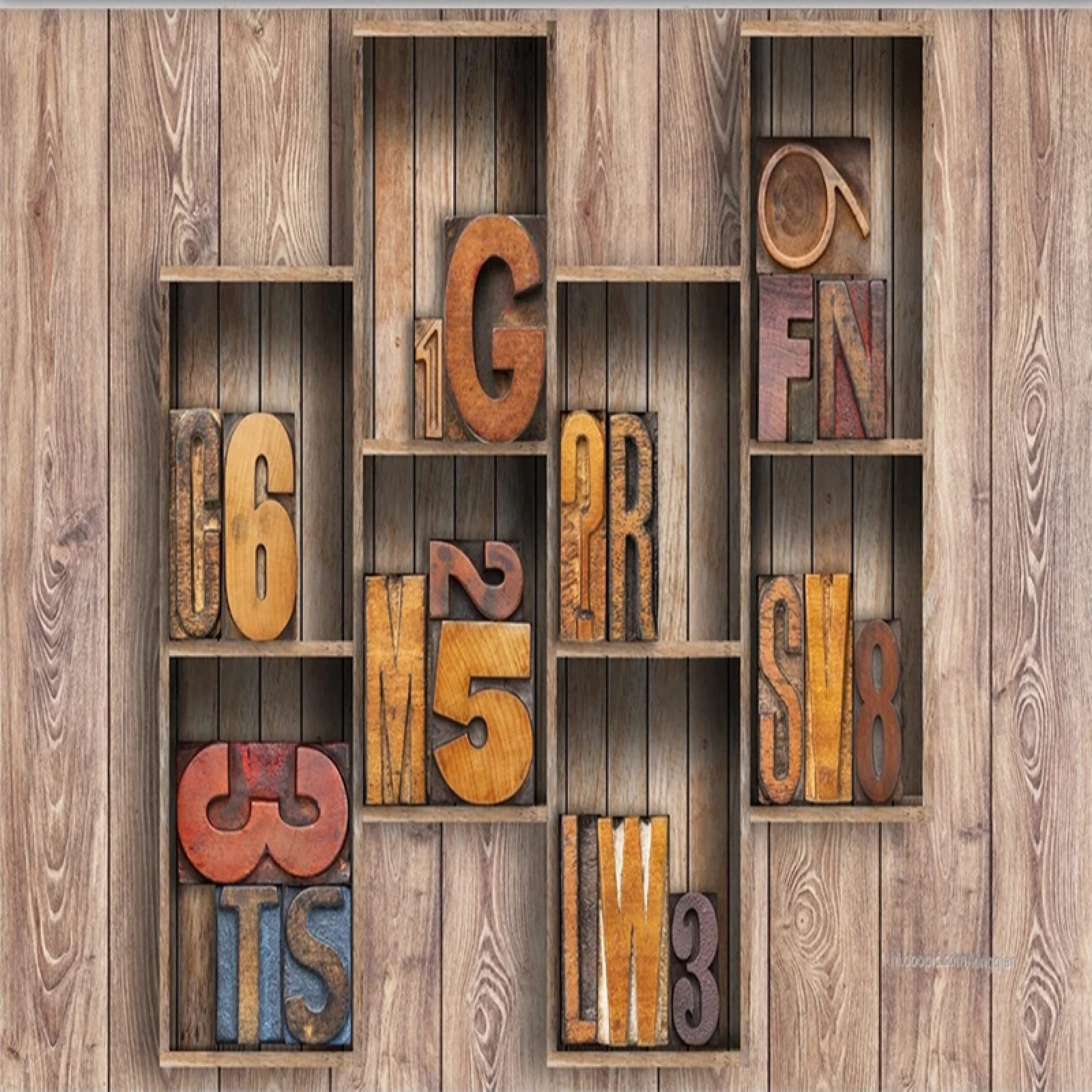 Removable English Letters & Numbers Wall Stickers - Wrinkle-Free, Durable Wood Art Decor for Preschool, Daycare & Classroom Walls - 169.3x118.2 Inches (WxH) - Perfect for Educational Spaces, Kids' Rooms & Learning Environments