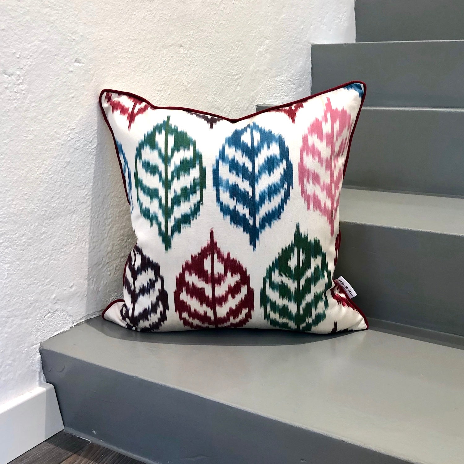 Luxury Silk Ikat Cushion Cover - Four Seasons Collection | Decorative Throw Pillow for Sofa, Bed & Home Decor | Perfect for Living Room, Bedroom & Seasonal Home Styling