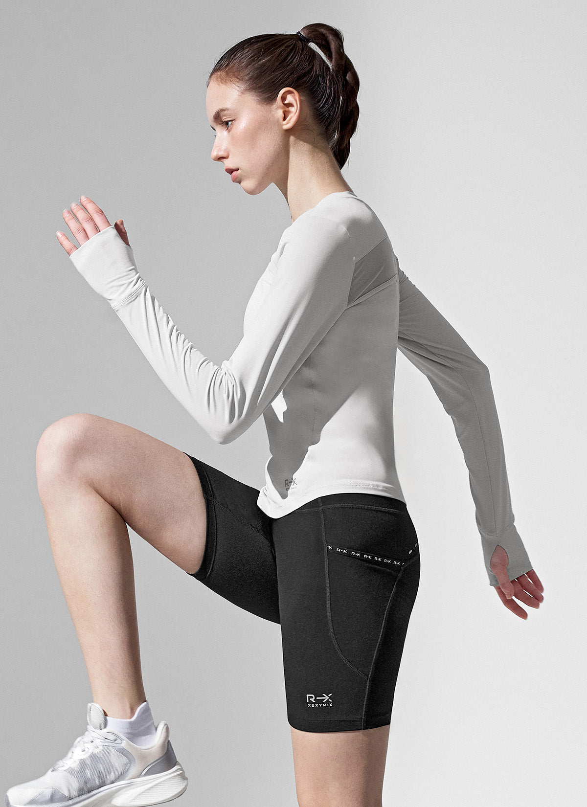 RX Mesh Mix Finger Hole Long Sleeve Workout Shirt - Breathable Athletic Top for Gym, Running & Outdoor Sports