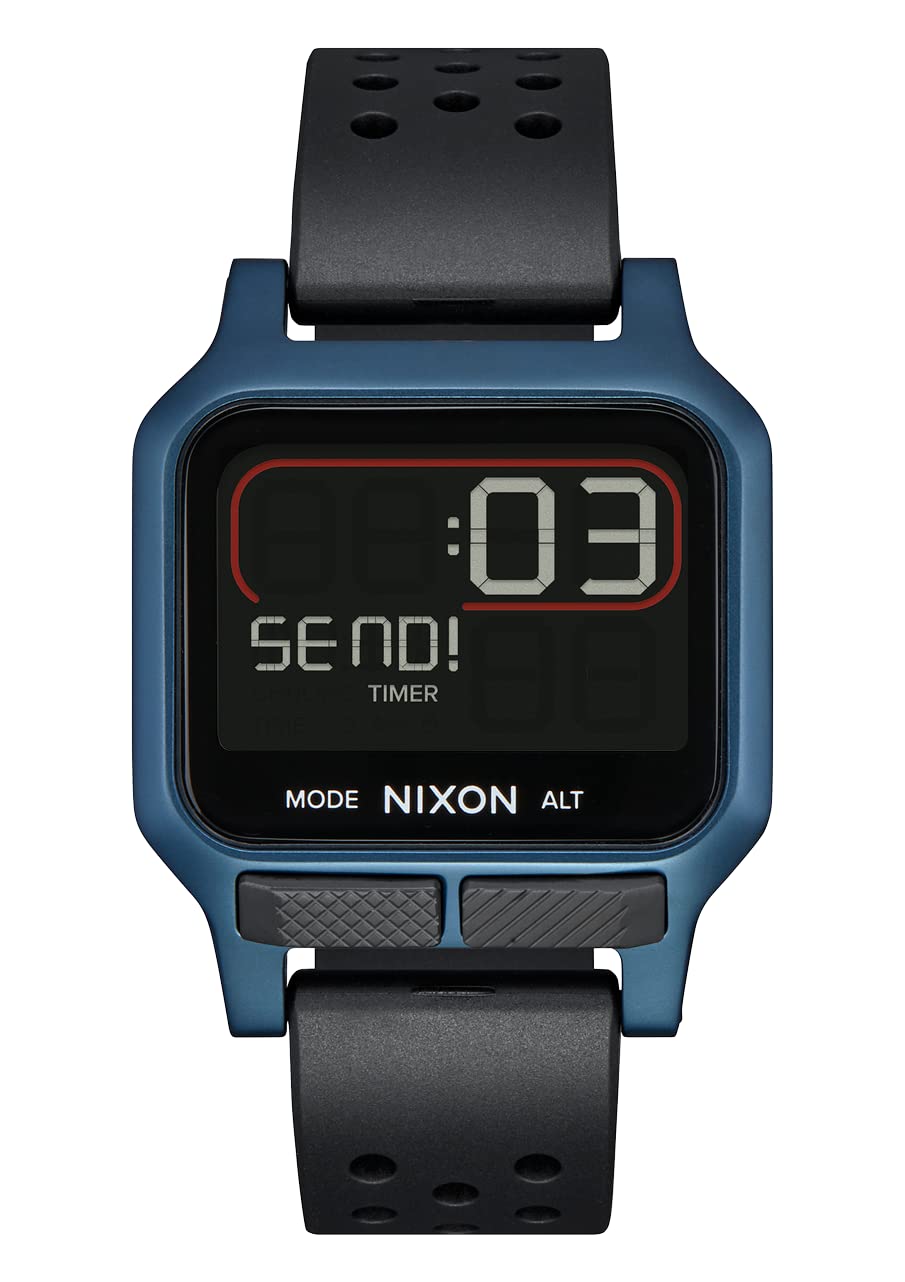 NIXON Heat A1320 Digital Sports Watch for Men & Women - Ultra Thin Lightweight Design, 38mm LCD Display, 20mm PU Band - 100M Water Resistant for Swimming, Running & Workouts - Perfect for Gym, Outdoor Activities & Daily Wear