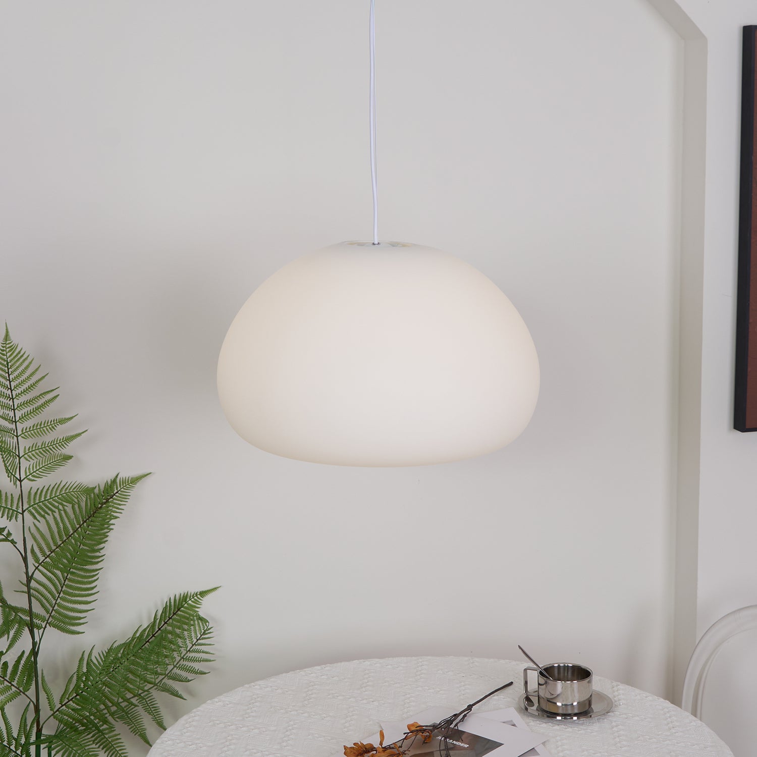 Aqua Sphere Pendant Light - Modern Glass Hanging Lamp for Kitchen Island, Dining Room & Bedroom | Energy Efficient LED Lighting Fixture | Water Droplet Design Ceiling Chandelier for Home Decor