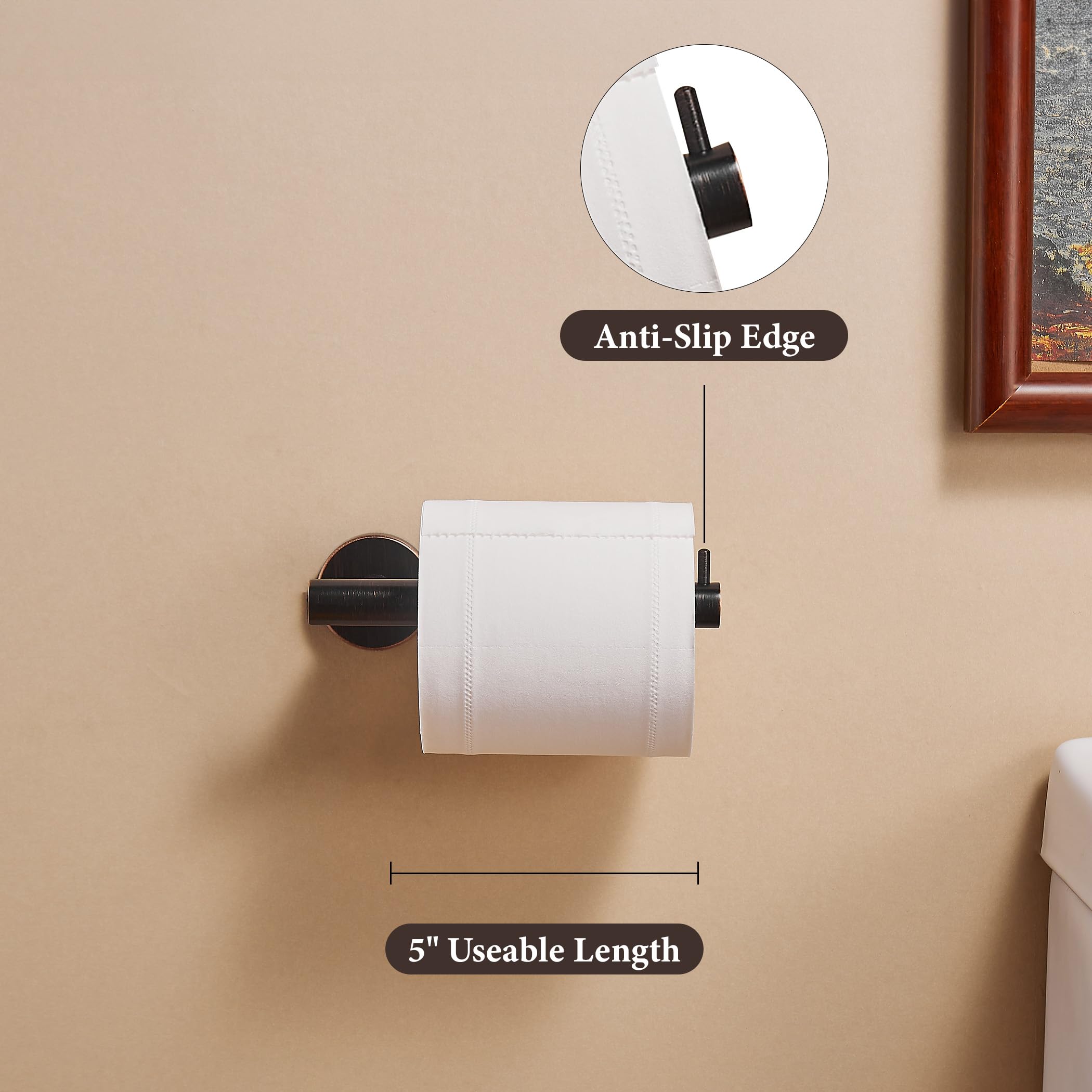 WINCASE Bronze Toilet Paper Holder - Oil Rubbed Bathroom Tissue Roll Holder Wall Mounted - Rustic Farmhouse ORB Toilet Paper Hanger for Bathroom, Restroom & Powder Room Decor