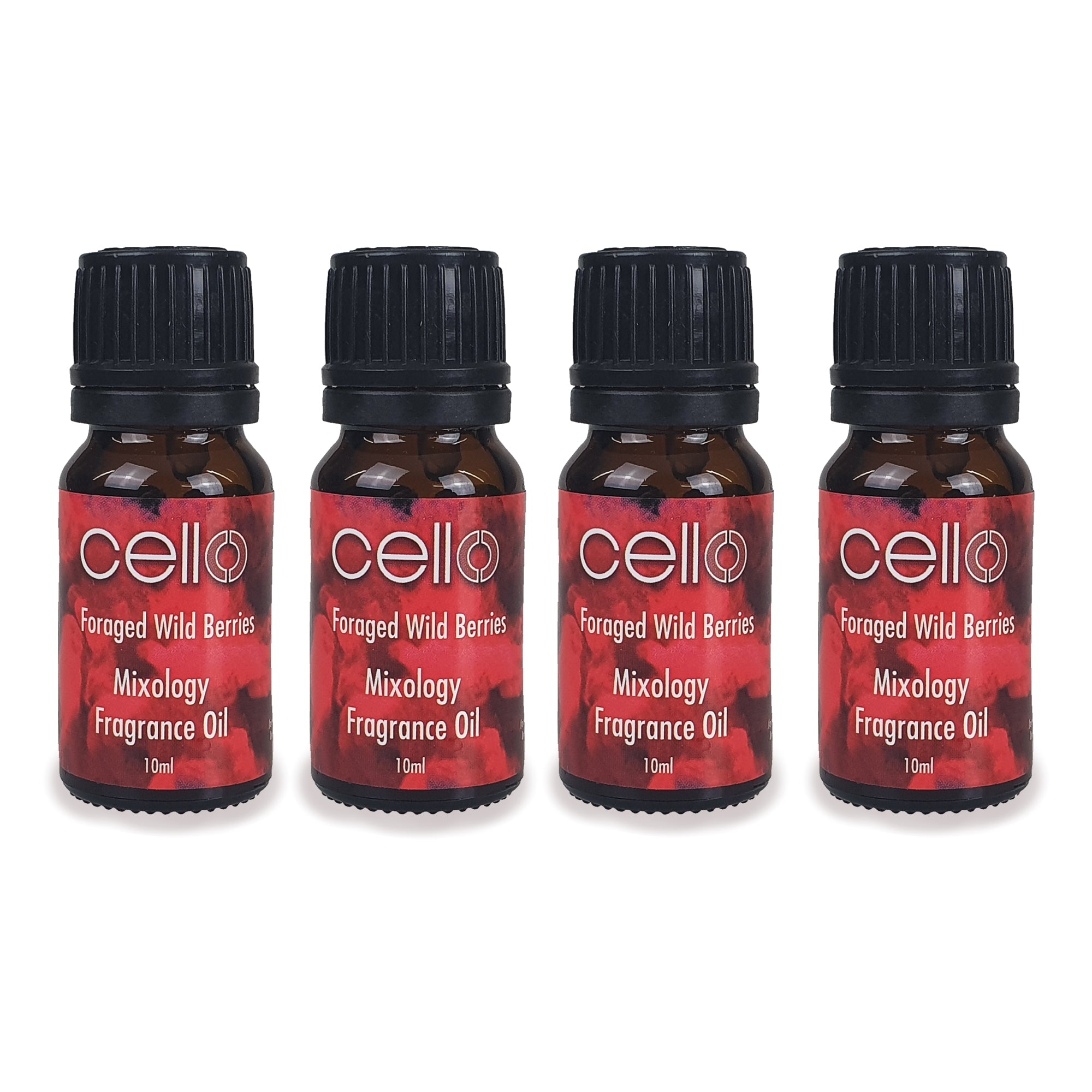 Cello Mixology Fragrance Oil Set - Pack of 4 Foraged Wild Berries Scent | Premium Aromatherapy & Home Diffuser Essential Oils for Relaxation, Spa, Yoga & Mood Enhancement
