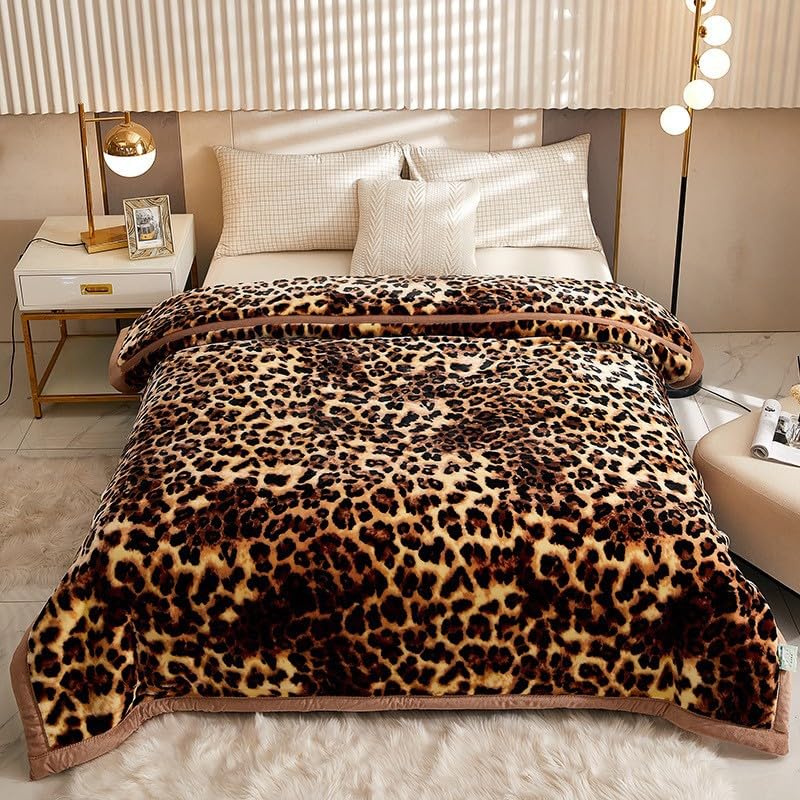 Korean Mink Blankets 9 LB Queen Size - Soft & Warm for Winter (Brown) - Perfect for Bed & Sofa