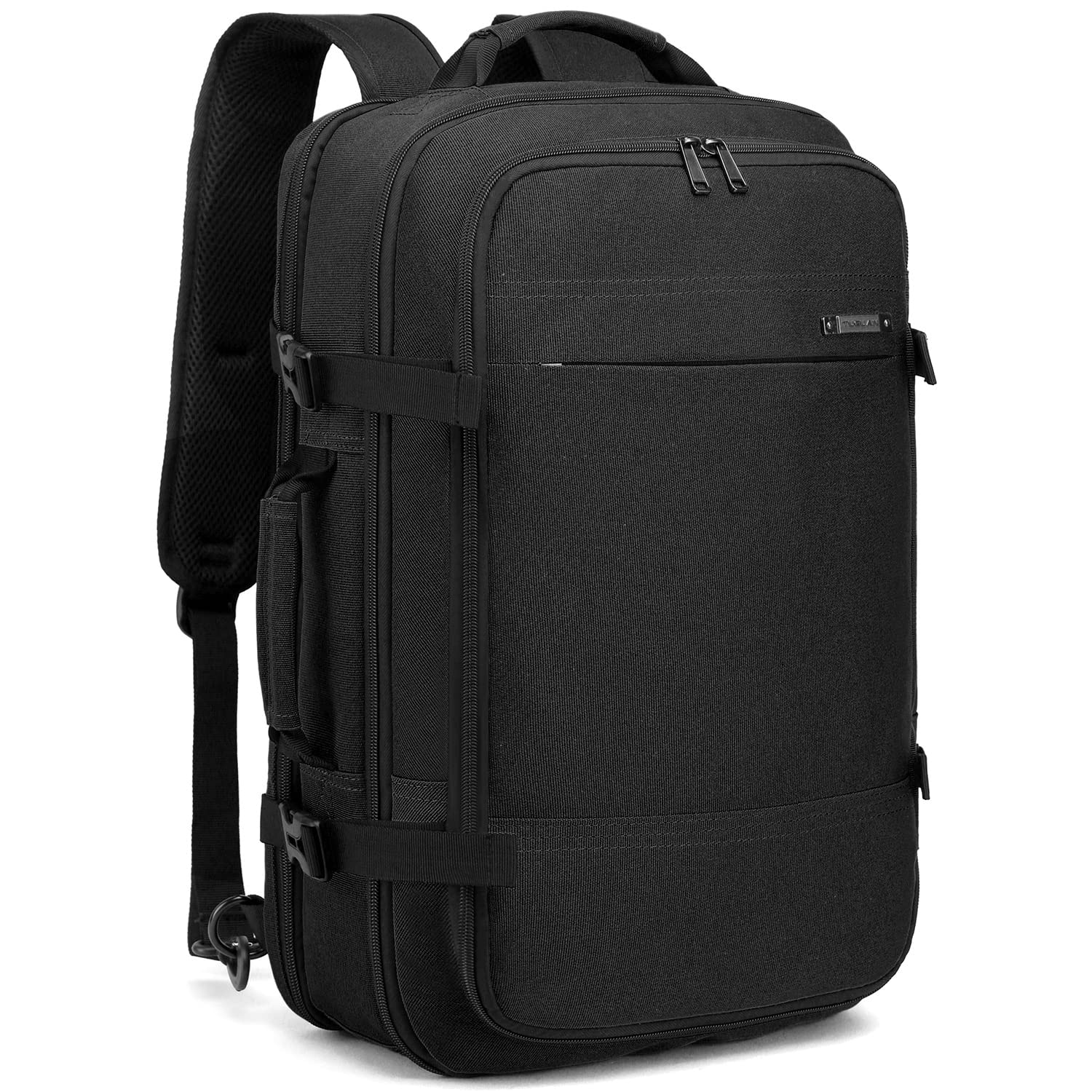 TUGUAN 17 Inch Expandable Laptop Backpack 36L with USB Charging Port - Black Business Backpack for Men & Women, Ideal for Work, Commuting, and Travel