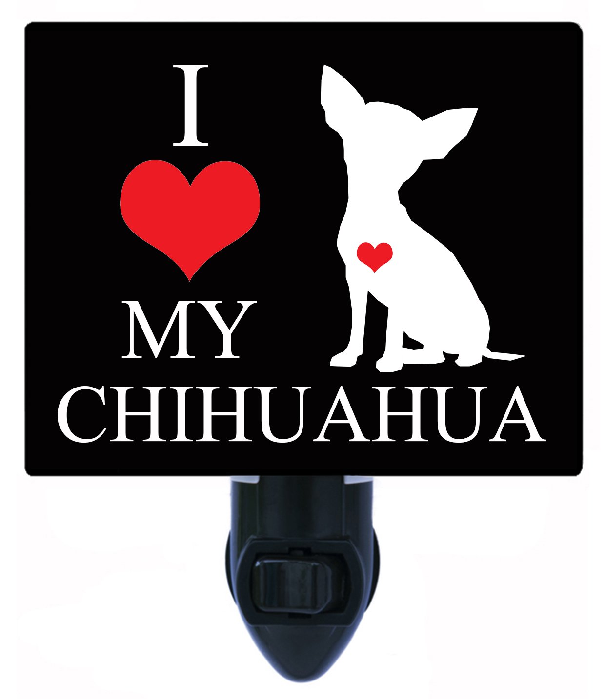Heart-Shaped LED Night Light for Dogs - I Heart My Chihuahua Pet Nightlight for Bedroom, Nursery, or Home Decor