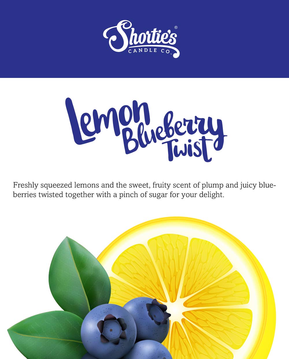 Lemon Blueberry Twist Soy Votive Candles - Natural Scented Candles with Essential Oils - 6 Pack Blue Votive Candle Refills - Fruit & Berry Collection for Home Decor, Relaxation & Aromatherapy