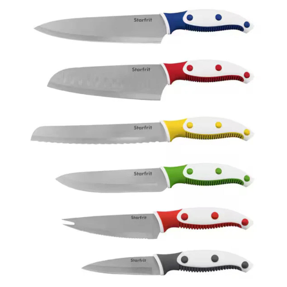 Premium STARFRIT 98608 12-Piece Kitchen Knife Set with Protective Sheaths - Perfect for Home Chefs, Cooking Enthusiasts & Professional Kitchens