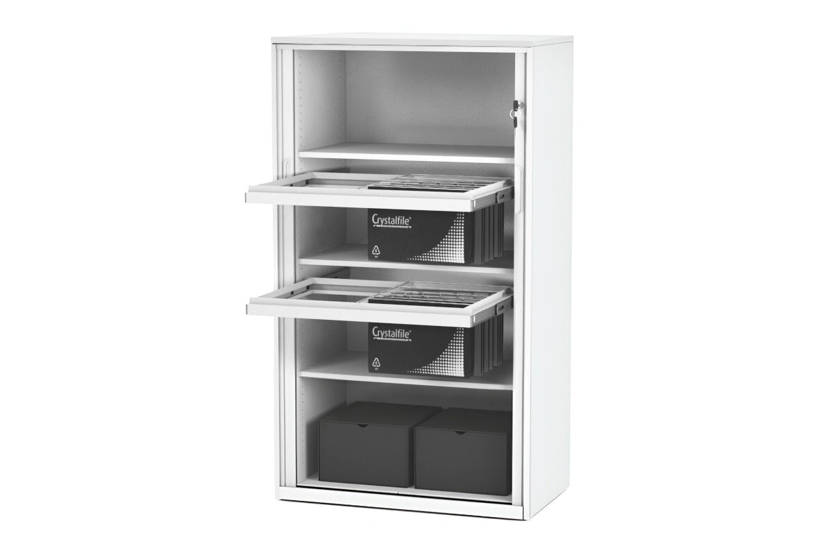 Tambour Sliding Door Storage Cabinet - Metal Closet Organizer [1325H x 900W] - Perfect for Bedroom, Office, or Garage Storage Solutions