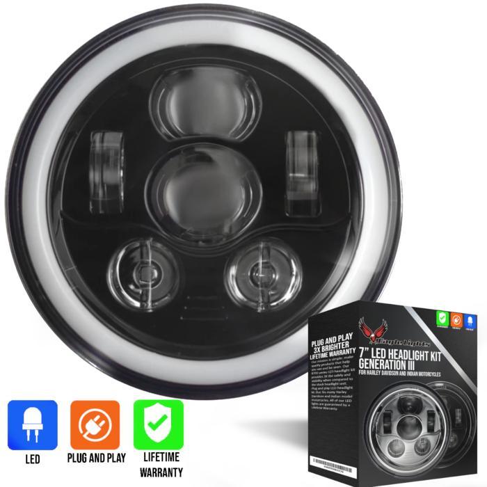 Eagle Lights 7 LED Headlight Kit for Ducati Monster 696 796 1100 1200 - High Brightness Motorcycle Headlamp Upgrade for Night Riding & Off-Road Adventures