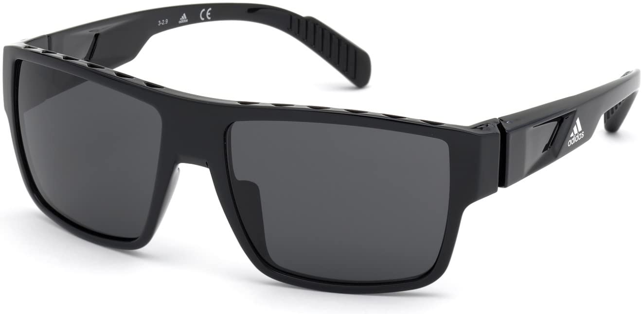 Adidas SP0006 Men's Rectangular Sunglasses - Polarized UV Protection + iWear Cleaning Kit Bundle | Perfect for Driving, Outdoor Sports & Summer Fashion