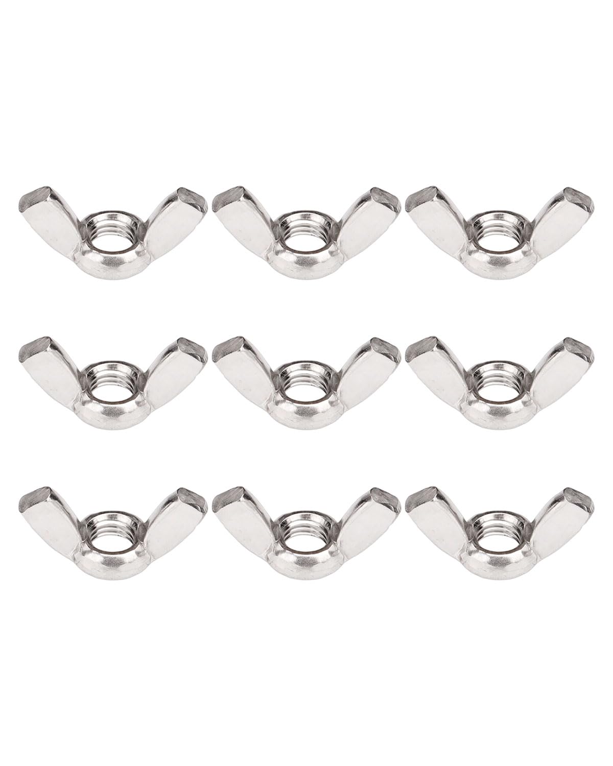 304 Stainless Steel M8 Wing Nuts (Pack of 10) - Corrosion Resistant Hardware for DIY, Home Repair & Industrial Use - Perfect for Plumbing, Machinery & Automotive Applications