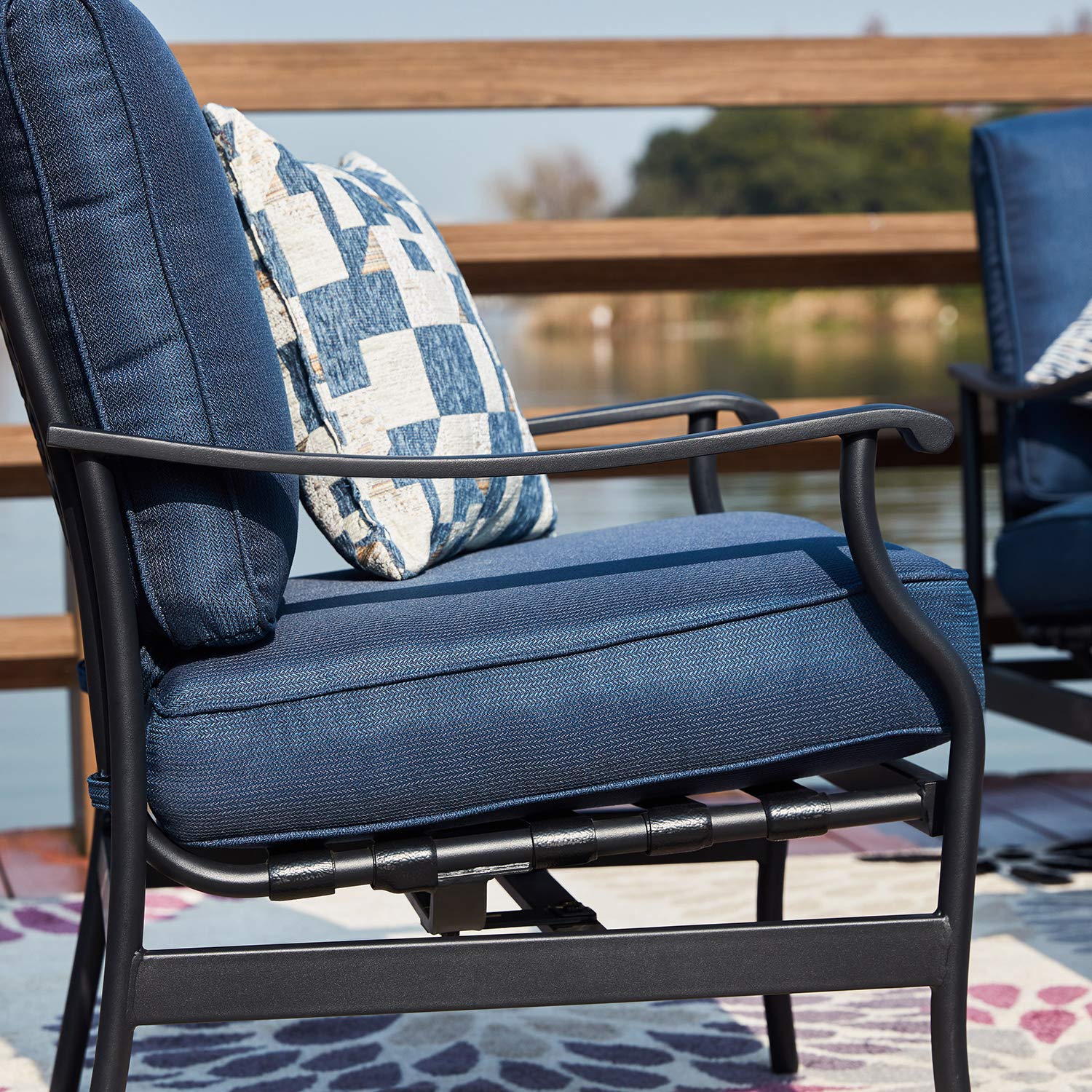 Modern Outdoor Rocking Sofa Chairs Set of 2 with 5.1