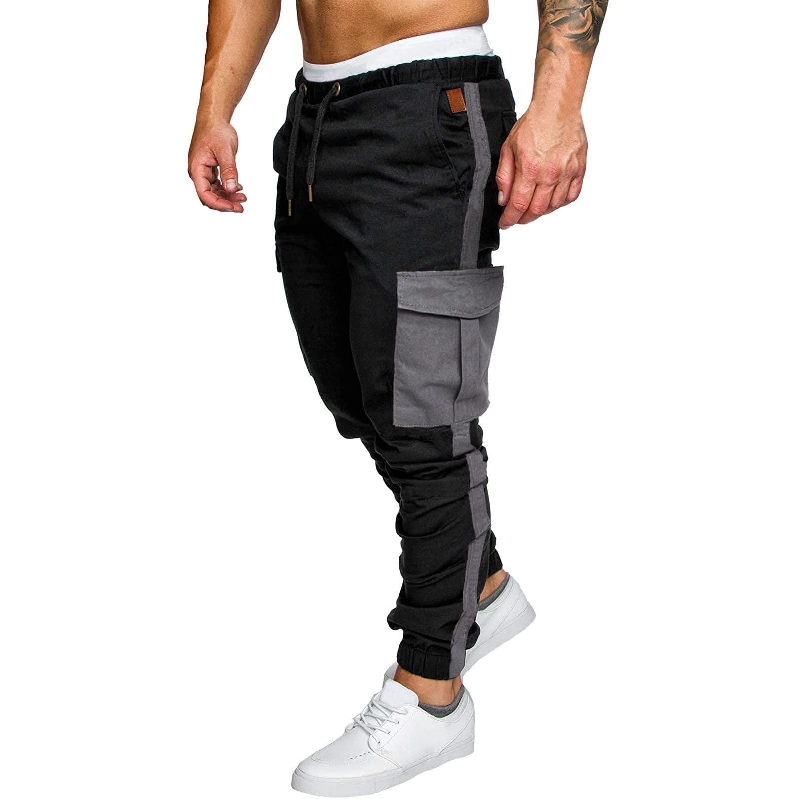 Men's Casual Athletic Jogger Pants - Slim Fit Tapered Trousers with Side Stripes, Drawstring Waist & Pockets | Gym, Running, Workout, Lounge & Streetwear Fashion
