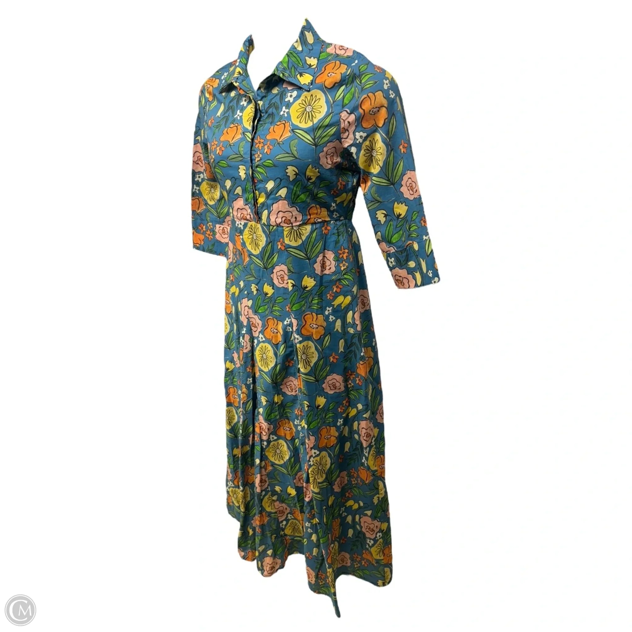 Beau & Ro Floral Print Alexa Casual Maxi Dress - Size M - Perfect for Summer Outings, Beach Vacations & Boho Chic Style