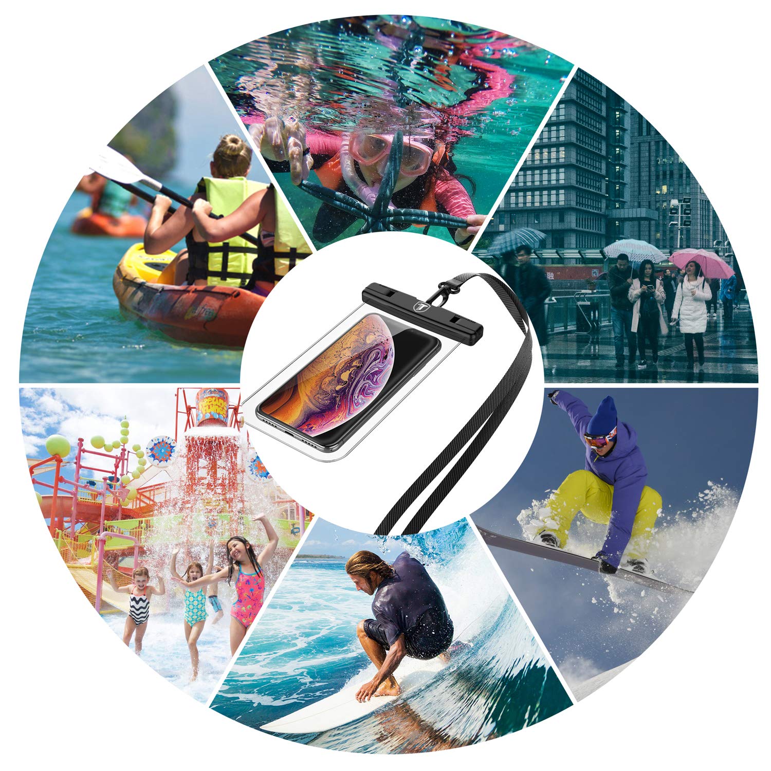 Waterproof Phone Pouch [2-Pack] for Samsung Galaxy S25 Ultra/S24 Plus/S23/S22/S21 FE/Note 20/A Series & iPhone 16 Pro Max - Clear Dry Bag Case for Swimming, Beach, Kayaking, and Outdoor Activities