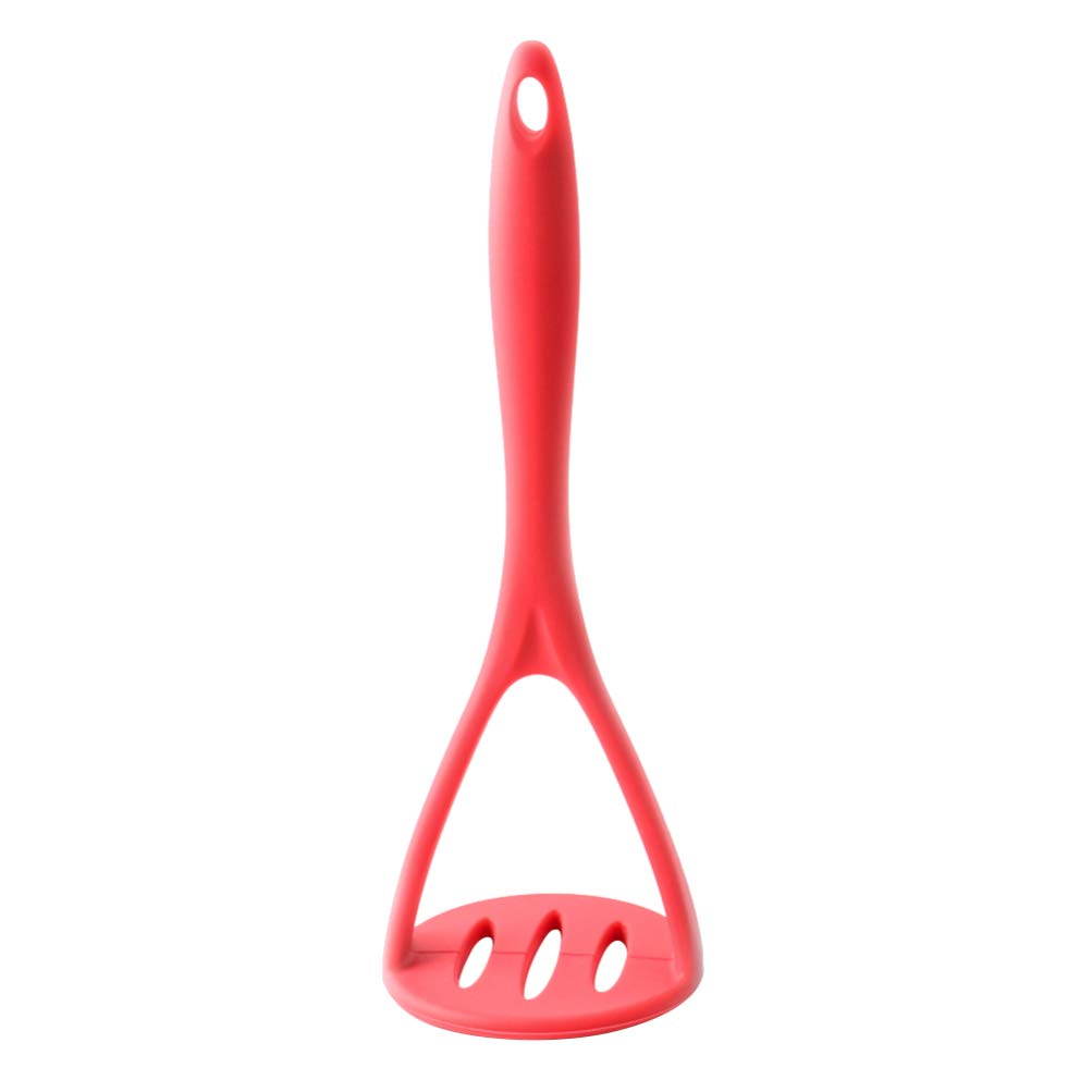 Cabilock Silicone Potato Masher & Fruit Ricer - Durable Kitchen Tool for Mashing Potatoes, Fruits, and Vegetables - Perfect for Home Cooking, Baking, and Meal Prep - BPA-Free, Easy to Clean, Dishwasher Safe (Red)