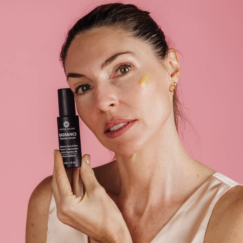 Radiance Reverse Anti-Aging Facial Serum with Vitamin C, Niacinamide, CoQ10, Peptides & Hyaluronic Acid - Dark Spot Corrector & Brightening Serum for Women & Men - Day & Night Skincare for Youthful Glow