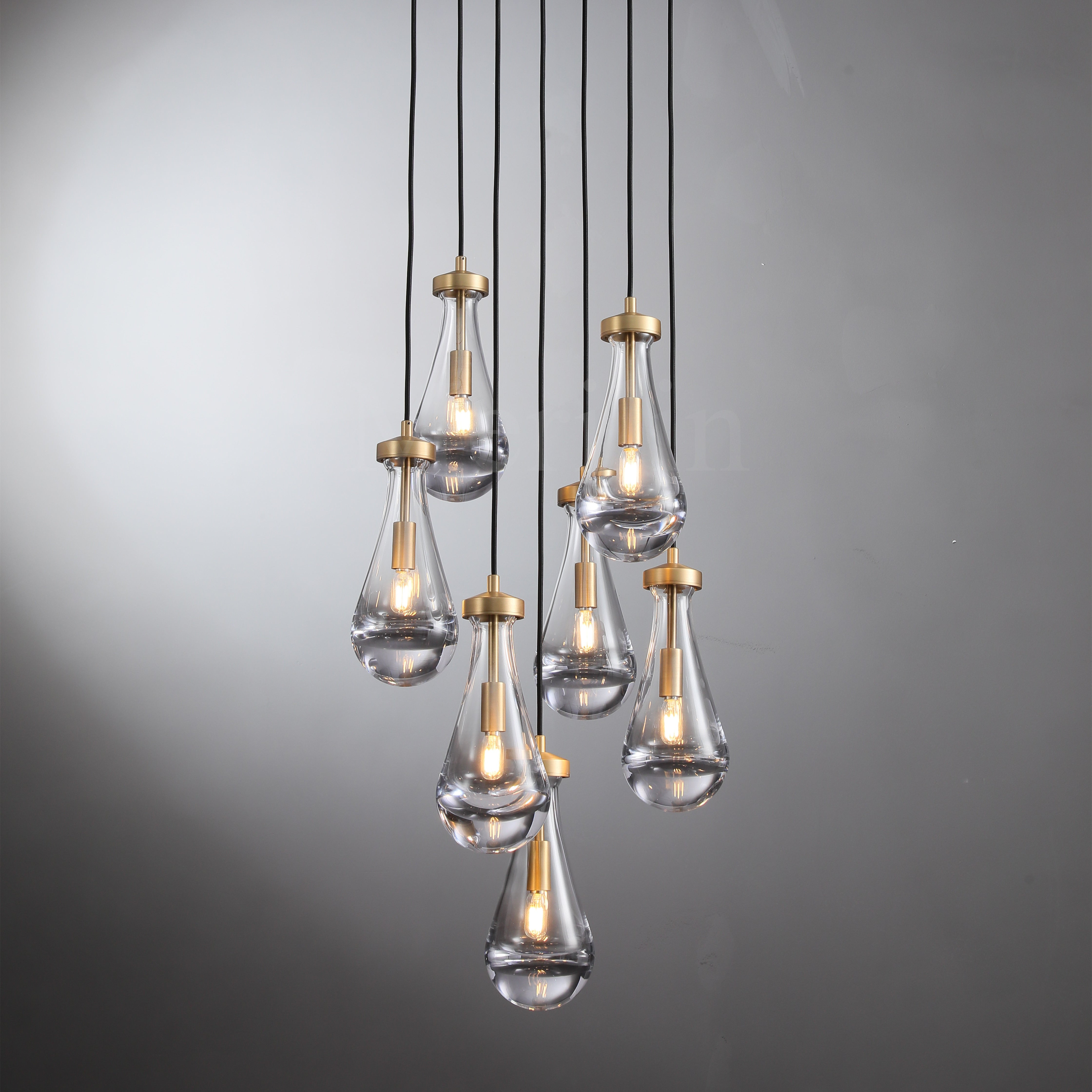 Modern Raindrop Chandelier - Round & Rectangle Crystal Ceiling Light Fixture for Living Room, Dining Room, Bedroom | Elegant Home Decor Lighting for Weddings, Restaurants & Luxury Interiors