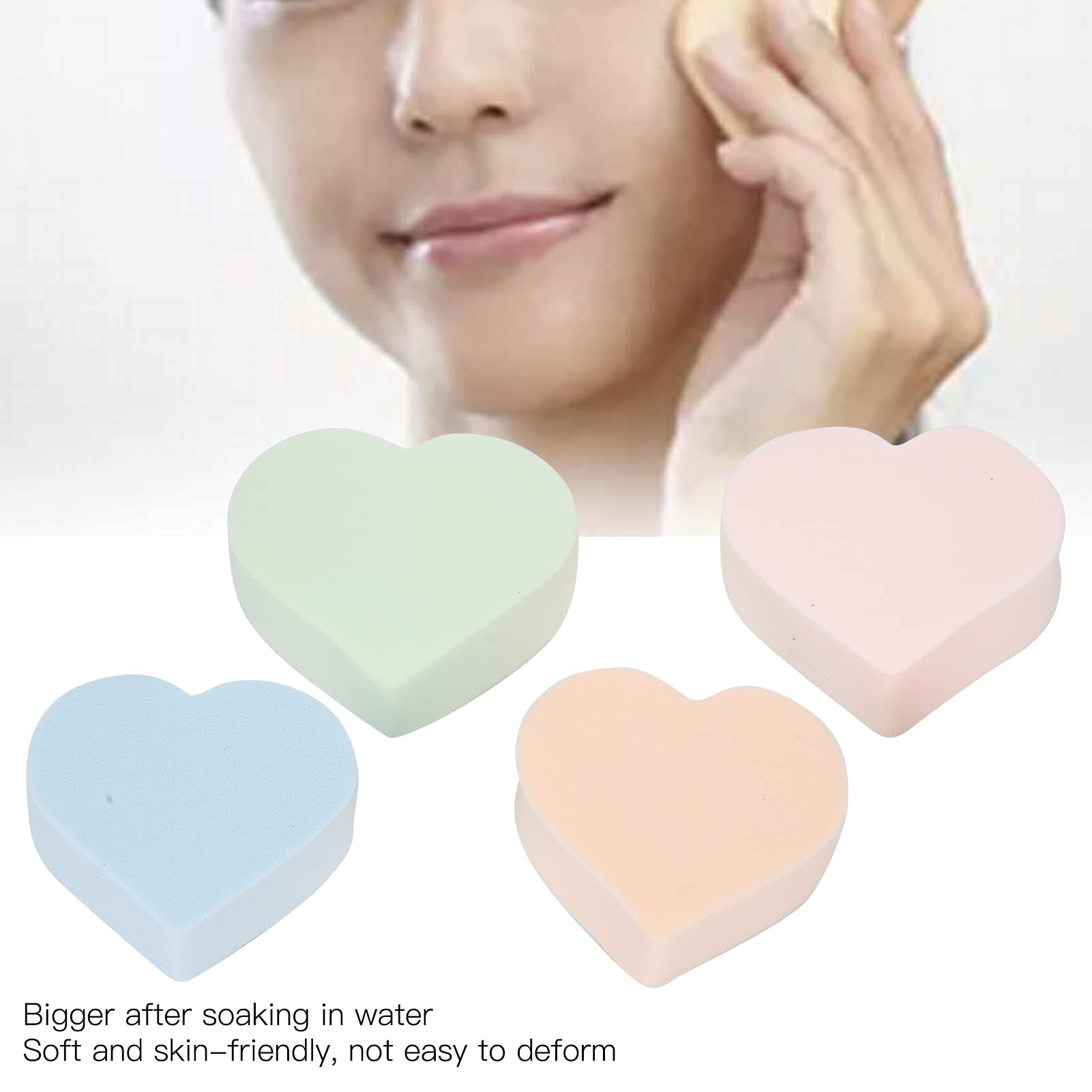 Premium Heart-Shaped Makeup Sponge Set - Soft & Elastic Foundation Blender for Flawless Makeup Application - Perfect for Everyday Use, Travel & Professional Makeup Artists