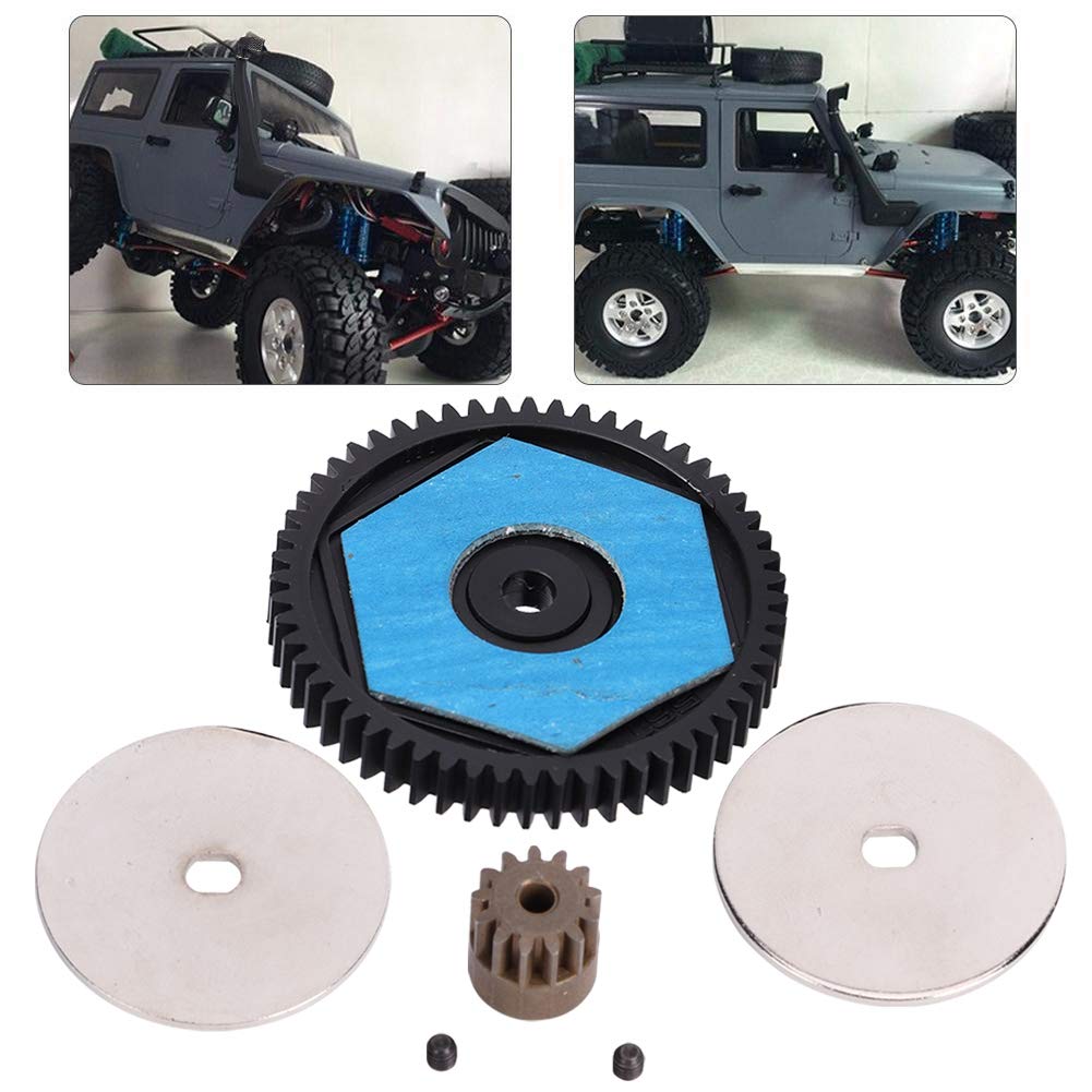 High-Performance 56T Spur Gear & 13T Metal Pinion Gear Set for SCX10 RC Car Models - Compatible with SCX10 II - Durable RC Car Motor Gear Upgrade for Off-Road Crawling & Trail Racing