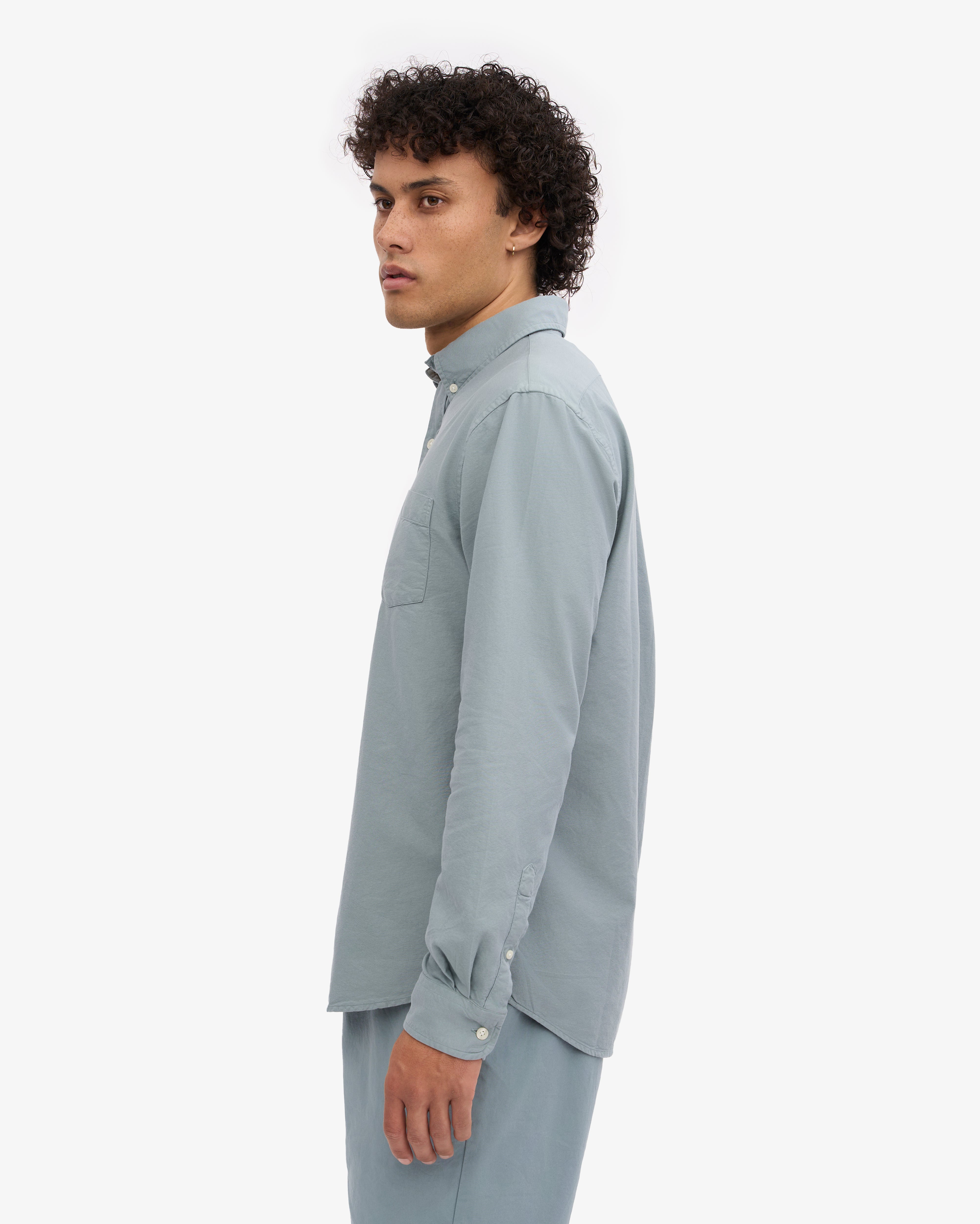Organic Cotton Button Down Shirt for Men - Soft Steel Blue Casual Dress Shirt - Perfect for Office, Business Meetings & Smart Casual Outfits