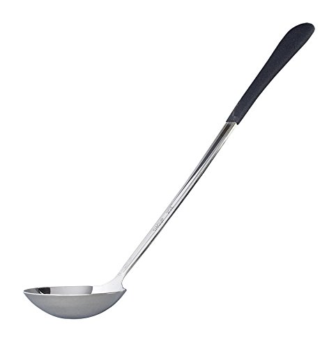 G.E.T. BSRIM-56-BK 2 oz Stainless Steel Ladle with Black Cool-Grip Handle - 12.5