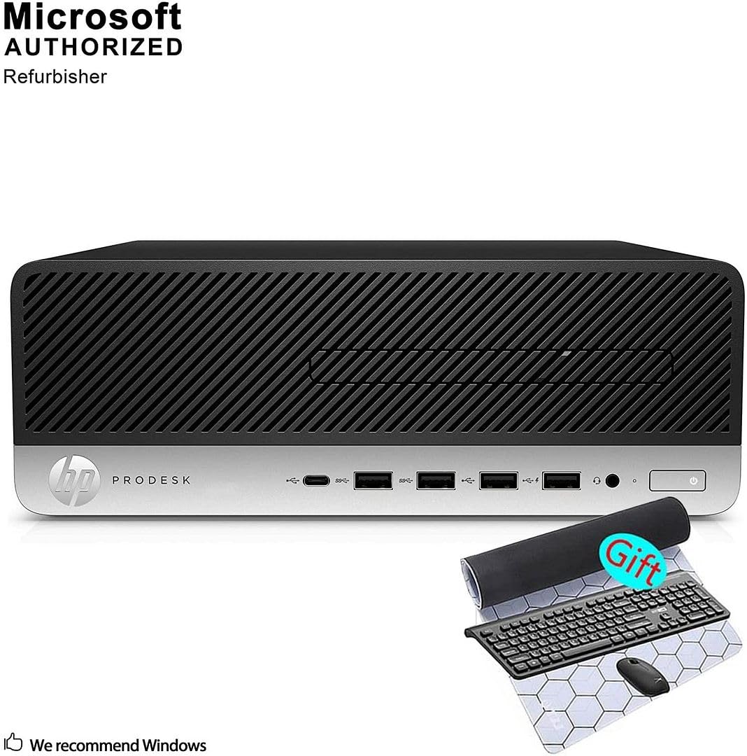 HP ProDesk 600 G3 SFF Business Desktop PC - Intel Core i7-6700 Processor (Up to 4.0GHz), 16GB DDR4 RAM, 1TB NVMe SSD, Wi-Fi 6E AX210, Bluetooth, HDMI, Dual Monitor Support - Includes Wireless Keyboard & Mouse - Windows 10 Pro (Renewed) - Perfect for Home Office, Remote Work & Business Computing