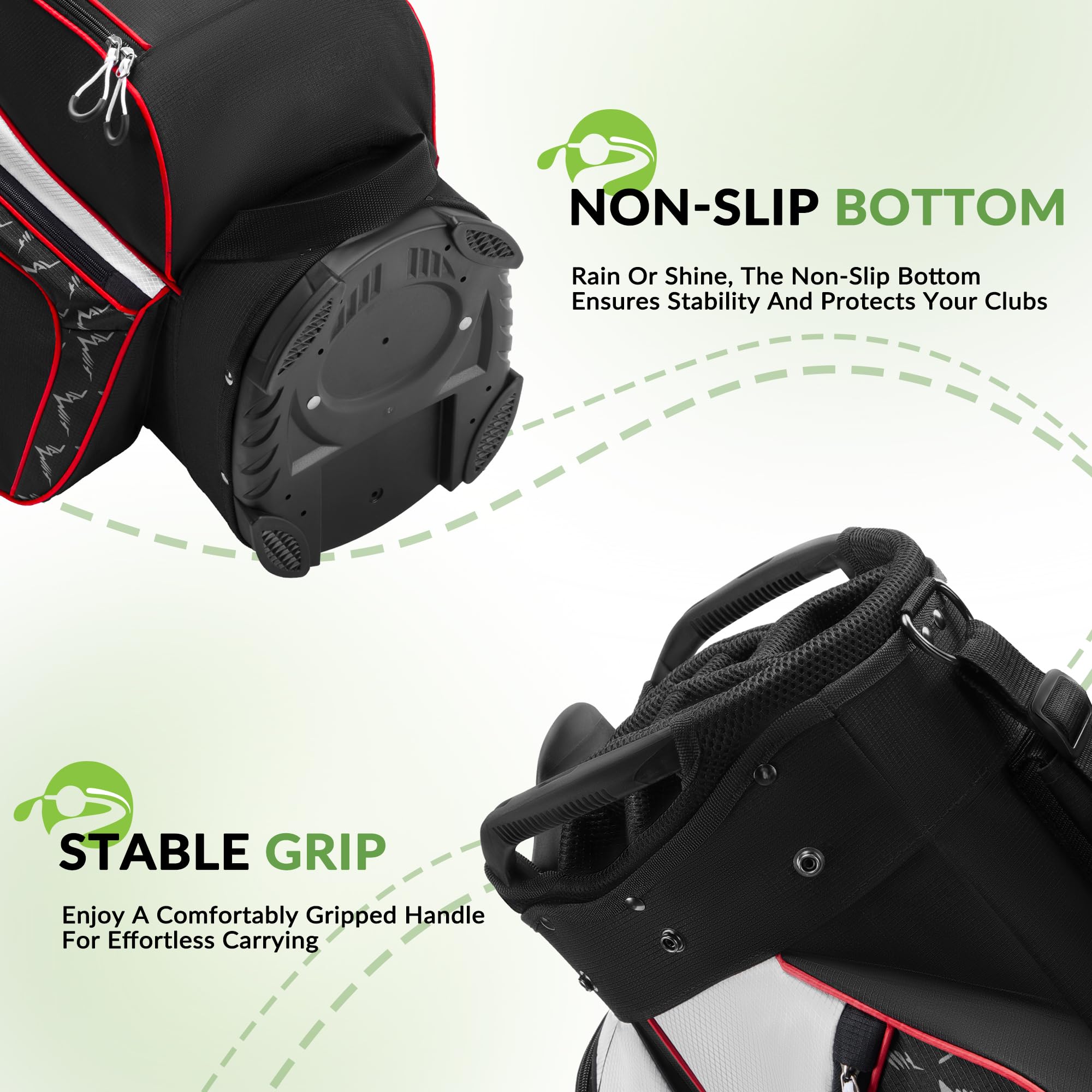 14-Way Golf Cart Bag with Full-Length Divider Top, Multiple Pockets & Rain Cover - Durable Golf Bag for Men with Comfortable Handles - Perfect for Golf Courses, Driving Range & Club Storage