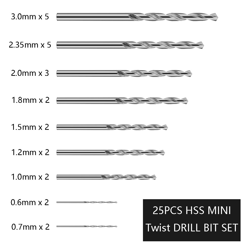 26Pcs HSS Mini Drill Bit Set with Pin Vise Hand Drill - High Speed Steel Rotary Tool for Woodworking, Jewelry Making, Plastic Craft & Model Building - Perfect for DIY Projects, Home Repair & Small Metal Drilling Tasks