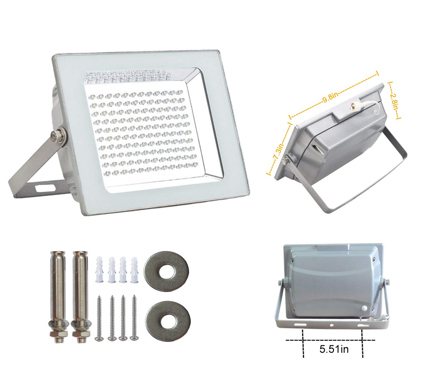 120 LED Solar Flood Lights Outdoor Waterproof - SUNLONG Aluminum Security Lights for Garage, Yard, Parking, Patio | Energy-Efficient Solar Powered Lighting for Driveway, Billboard & Home Security