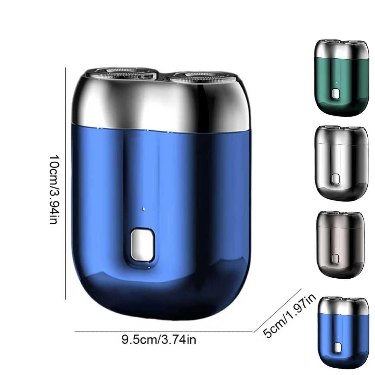 Jacooba Mini Dual-Head Electric Shaver - Rechargeable Waterproof Travel Razor for Men, Compact Cordless Shaver with Upgraded Blades - Perfect for Home, Travel & Gym (Gray White)