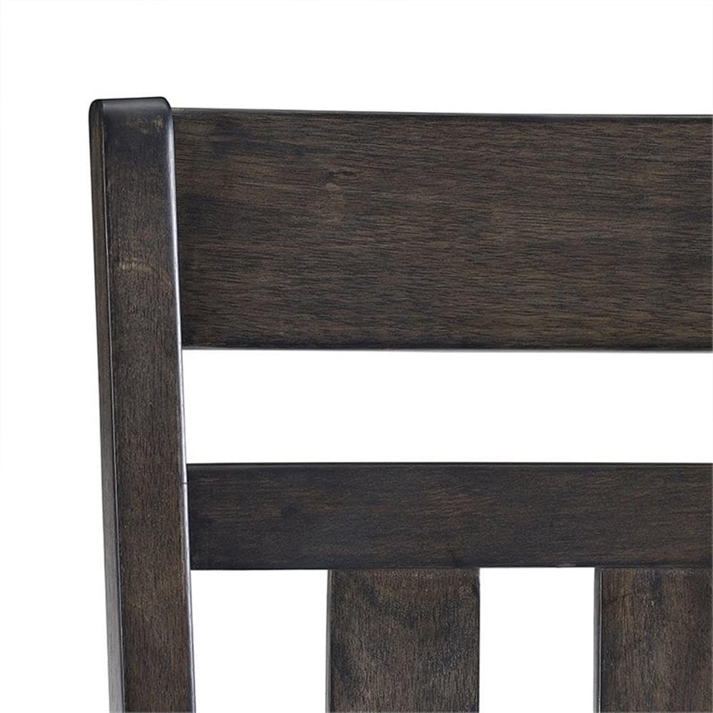 Crosley Furniture Hayden 5-Piece Modern Farmhouse Round Dining Table Set for 4 with Slat Back Chairs, Slate - Perfect for Small Kitchens, Breakfast Nooks & Cozy Dining Spaces