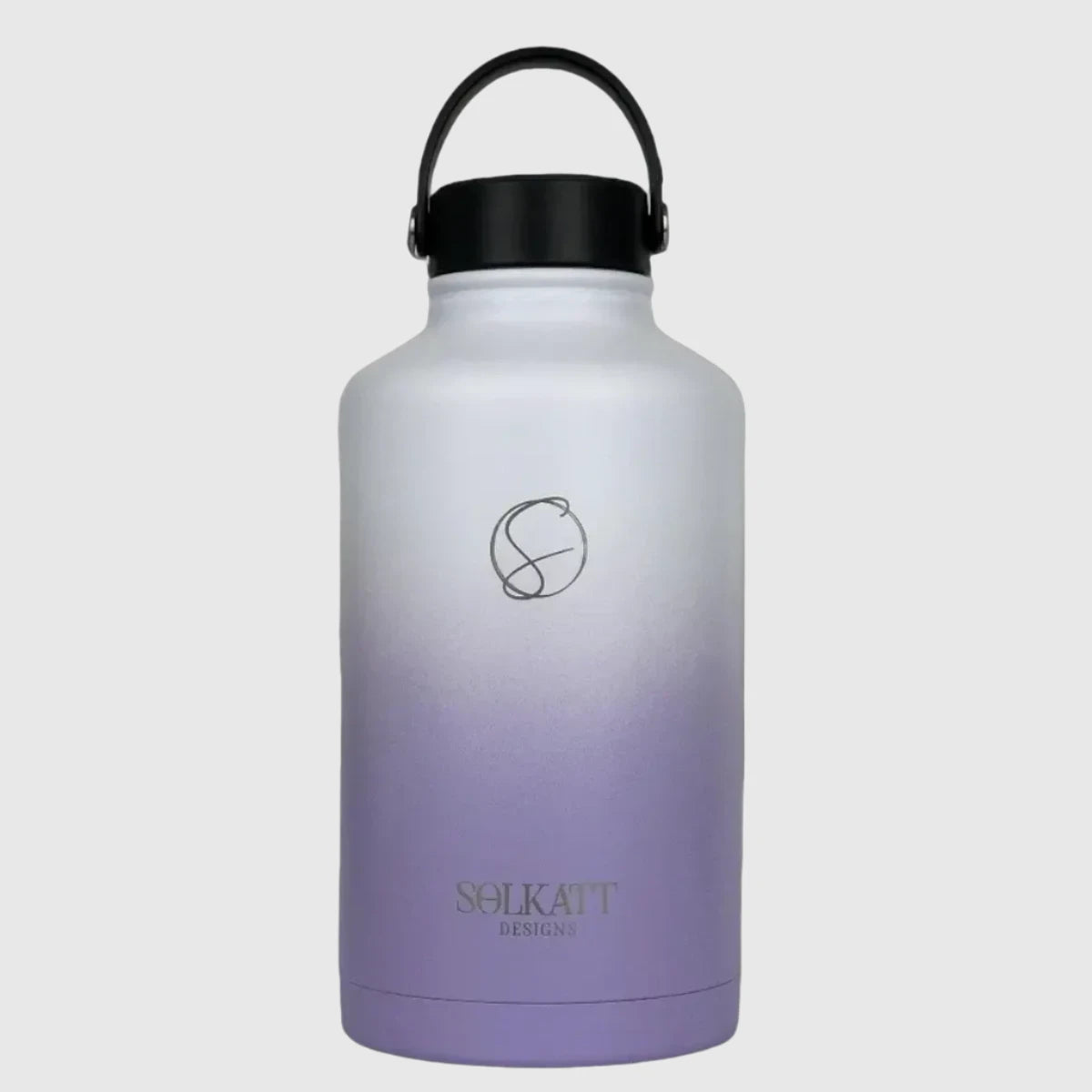 Premium Lavender Lilac Insulated Stainless Steel Water Bottle - 1.9L (64oz) - Keeps Drinks Hot/Cold for 24 Hours - Perfect for Hiking, Gym, Office & Outdoor Activities