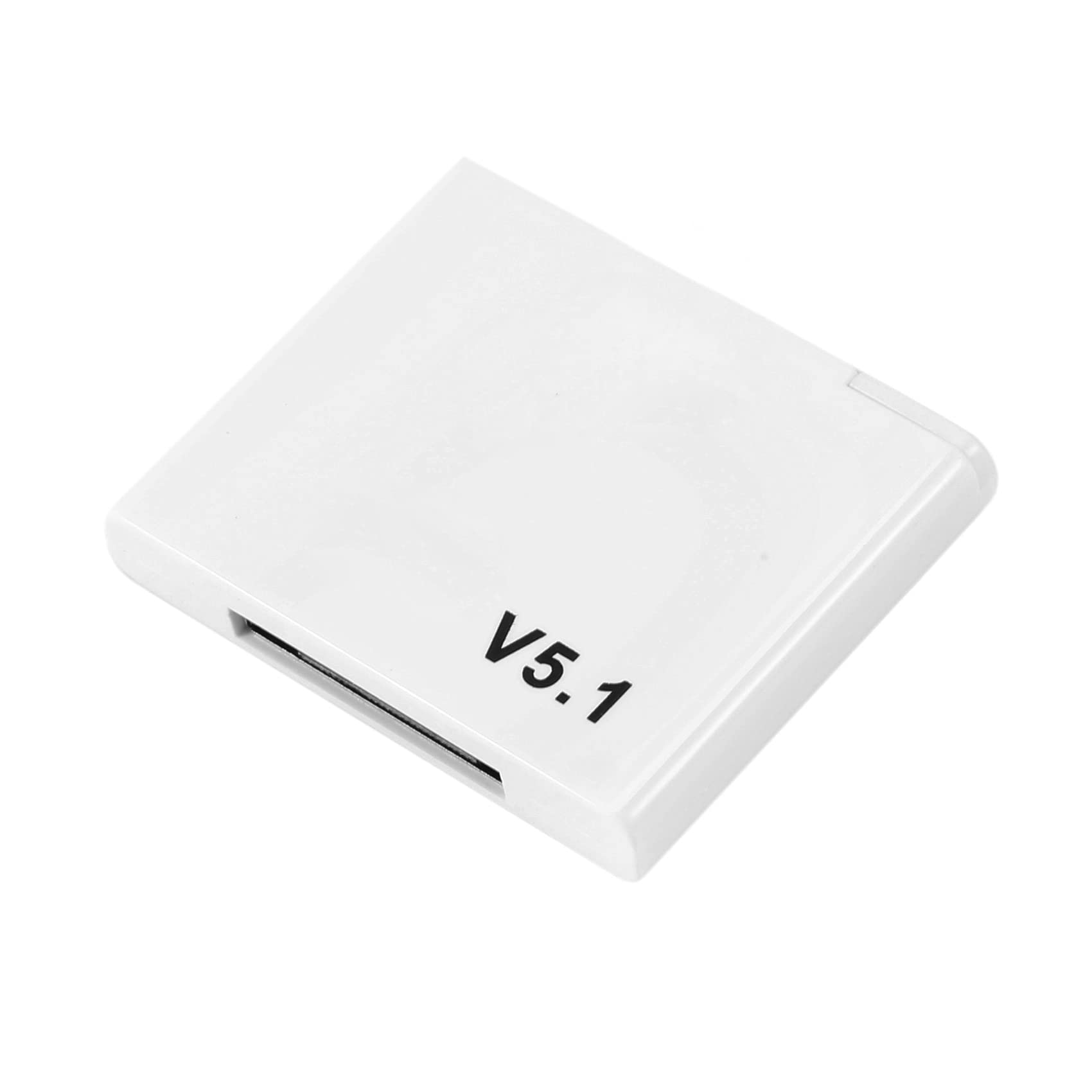 30 Pin Bluetooth 5.1 Audio Receiver - Wireless A2DP Adapter for 30Pin Speakers | Mini Bluetooth Transmitter for Home/Car Audio | White