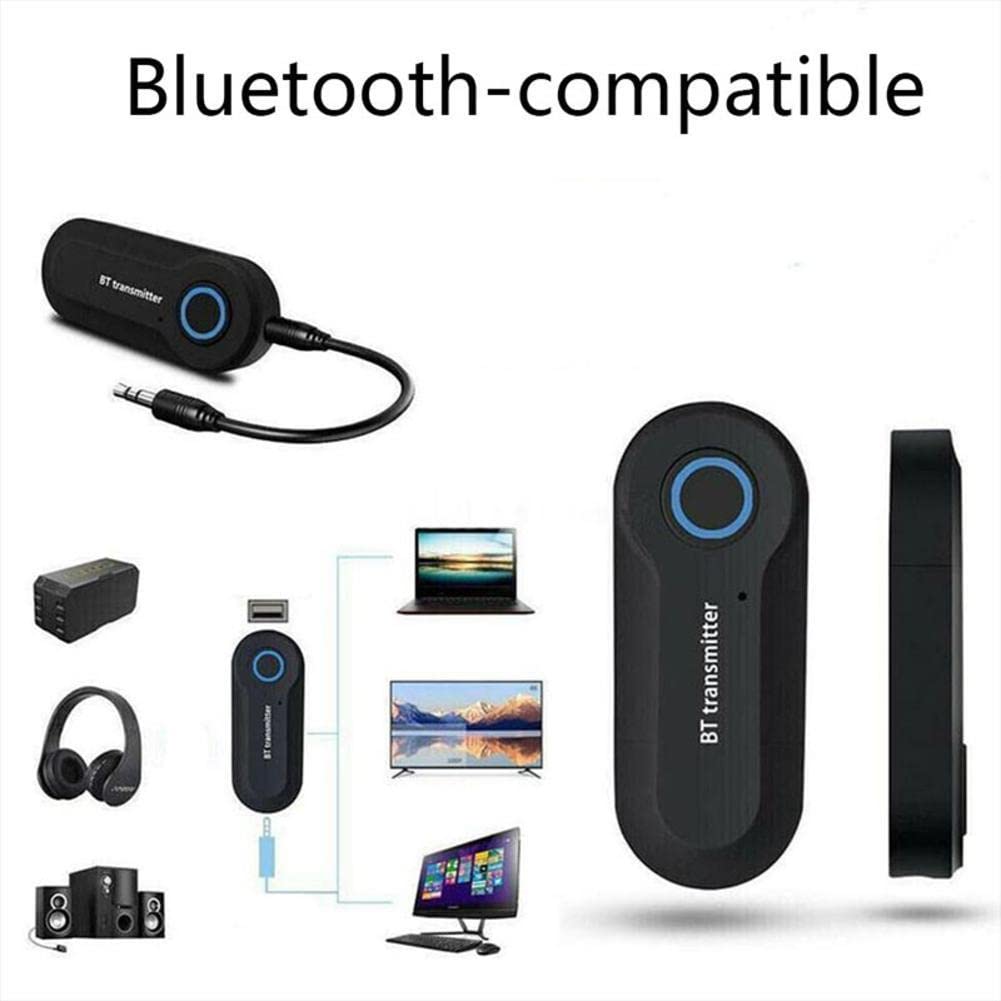 Wireless Bluetooth 5.0 Transmitter for TV, Car, Airplane - Portable Stereo Audio Adapter with 3.5mm & RCA Connections - Compatible with Headphones, Speakers, Home Theater Systems | Perfect for Travel, Gaming & Home Entertainment