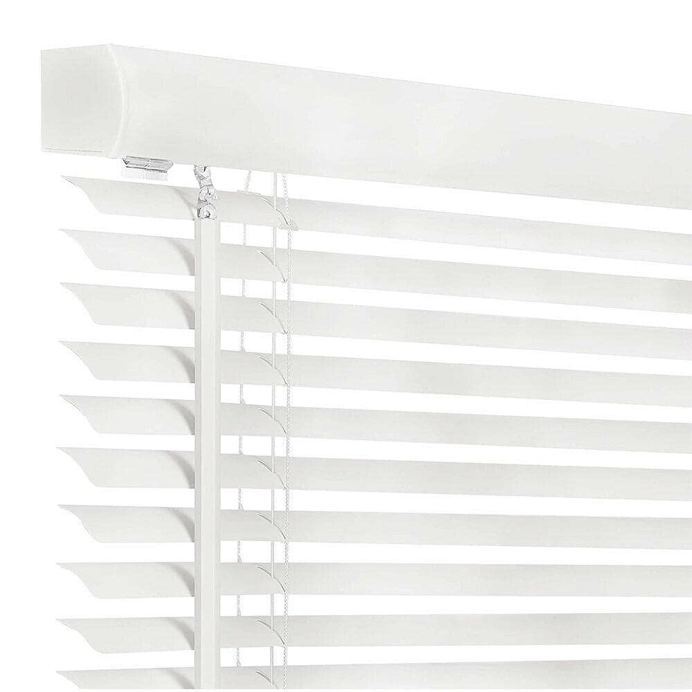 60 x 64 Inch Cordless Vinyl Light Filtering Window Blinds - Blackout Shades for Living Room, Bedroom & Bathroom - Easy Install Home Improvement Mini Blinds for Privacy & Sun Protection
