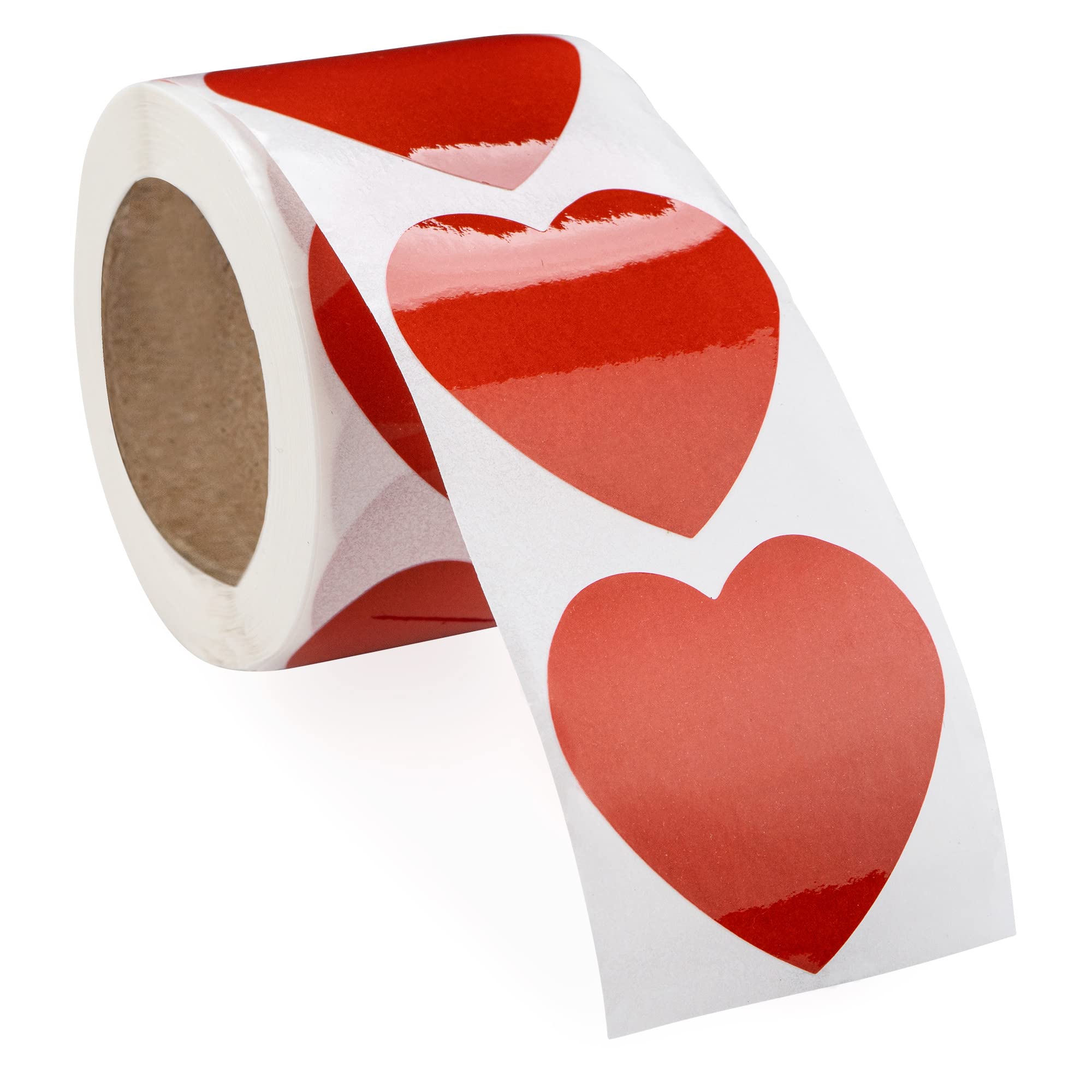 250 Large Red Heart Shaped Stickers - Bulk Roll of Self-Adhesive Valentine's Day Decals for Crafts, Scrapbooking & Heart Awareness Events (Perfect for Classroom, DIY Projects & Party Decorations)