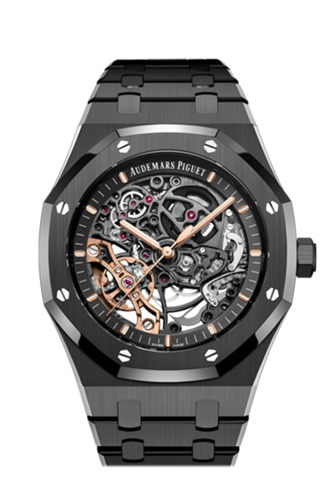 Audemars Piguet Royal Oak 41mm Double Balance Wheel Openworked Skeleton Watch in Grey Ceramic - Ref.15416CE.OO.1225CE.01 - Luxury Timepiece for Business Meetings & Formal Events