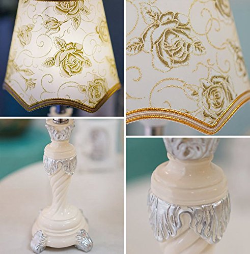 Golden Rose Lamp Shade - Nordic Minimalist Table Lamp with Button Switch & Fabric Shade (Bulbs Not Included) - Perfect for Bedroom, Living Room & Office Lighting Decor