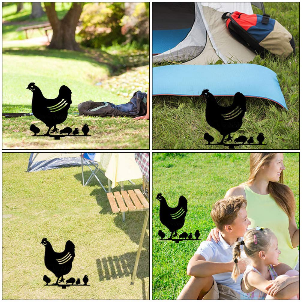 DOITOOL Easter Garden Decor - 12 Pack Chicken Yard Stakes for Outdoor Spring Decorations, Easter Egg Hunt Supplies, Farmhouse Yard Art, and Backyard Party Decor