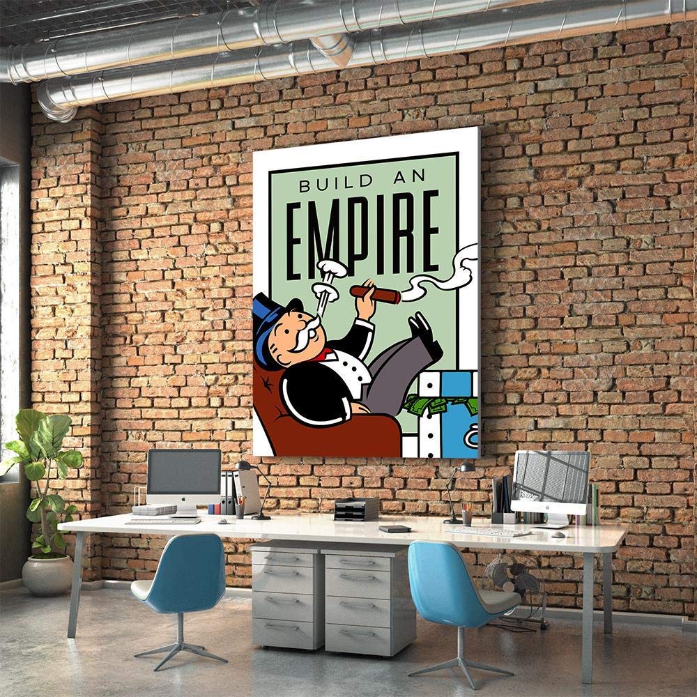 Inktuitive 'Build an Empire' Motivational Canvas Wall Art - 24x18 Inch Framed Inspirational Decor | High Resolution Bedroom & Office Wall Art for Home & Workspace | Perfect for Living Room, Study, or Gym