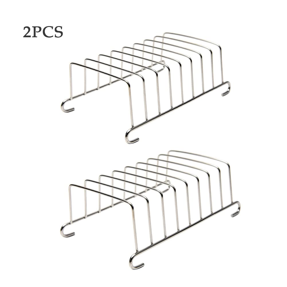 Modonghua Stainless Steel Bread Rack - 8 Slice Toast Holder for Kitchen, Dining Table & Air Fryer Accessories | Perfect for Breakfast Serving, Restaurant Use & Home Baking (2-Pack)