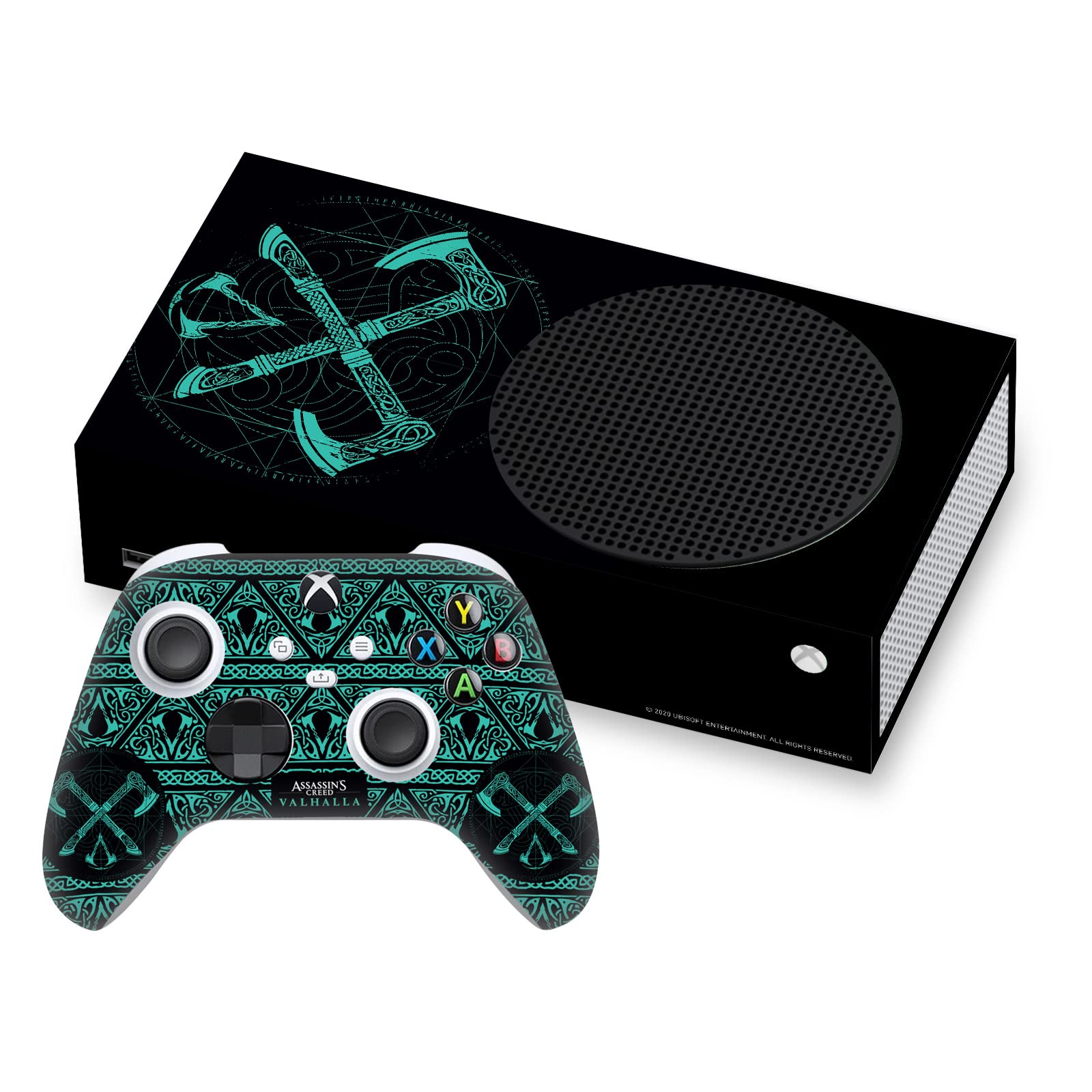 Officially Licensed Assassin's Creed Valhalla Dual Axes Vinyl Sticker Decal - Compatible with Xbox Series S Console & Controller Bundle - Gaming Skin for Enhanced Protection & Style - Perfect for Gamers and Collectors