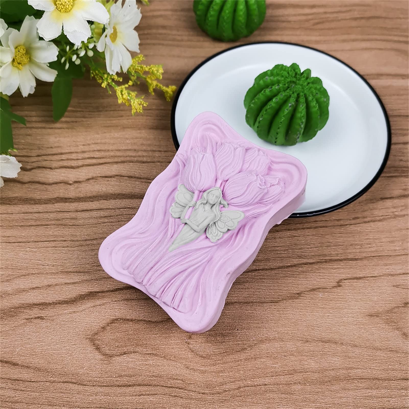 Fairy Guardian Flower Silicone Soap Molds - DIY Handmade Soap Making Supplies for Floral Crafts, Resin Art & Candle Making | Perfect for Home Decor, Wedding Favors & Gift Making by YSCEN