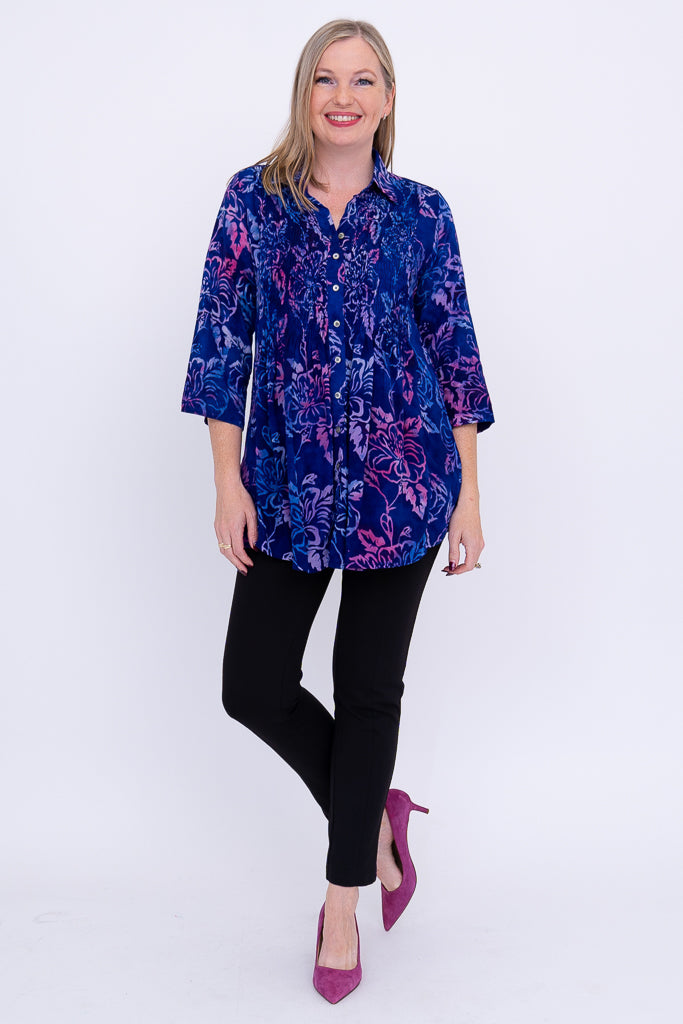 Cindy Women's 3/4 Sleeve Casual Blouse - Sunrise Print Floral Tops for Spring/Summer, Office Wear & Date Night Outfits
