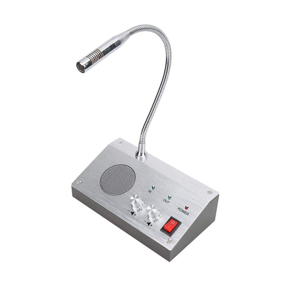 Dual Way Window Speaker Intercom System - Anti-Interference Through Glass Communication, High-Strength Aluminum Alloy Shell for Clear Sound - Perfect for Bank, Office, Retail Store & Transportation Station Windows (Secure Customer Service Solution)